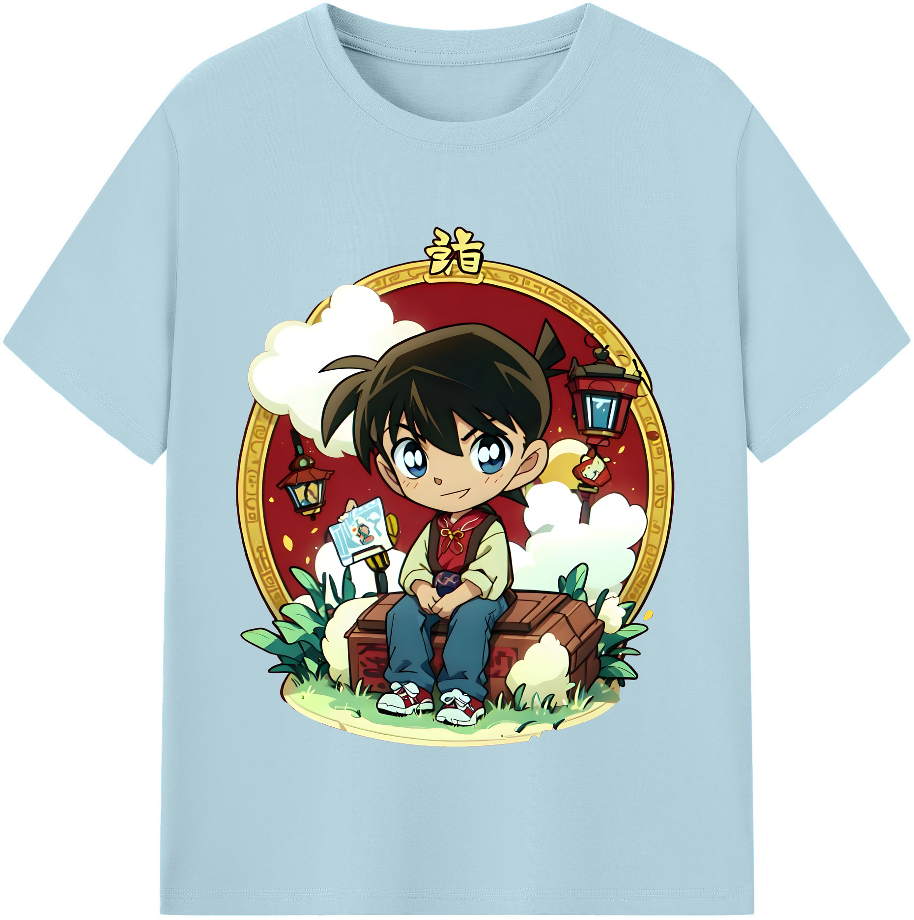 （画像用） 名探偵コナン 江戸川 コナン Detective Conan Conan Edogawa 綿100％半袖Tシャツ（フロントプリント）